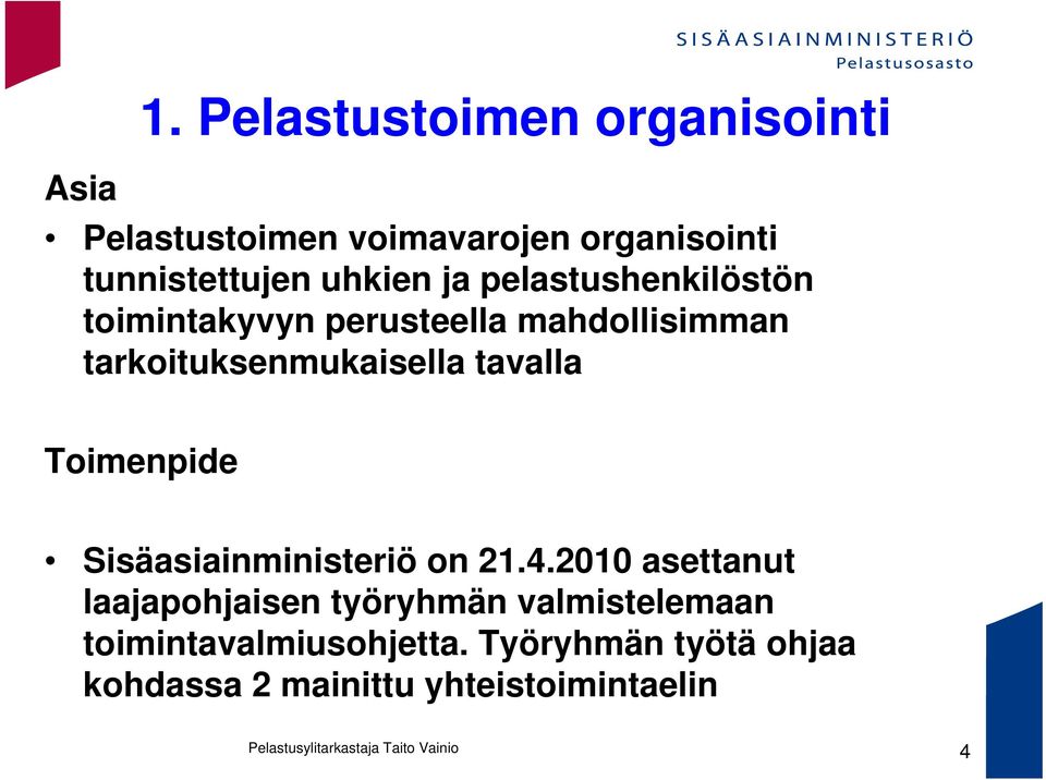 tavalla Toimenpide Sisäasiainministeriö on 21.4.