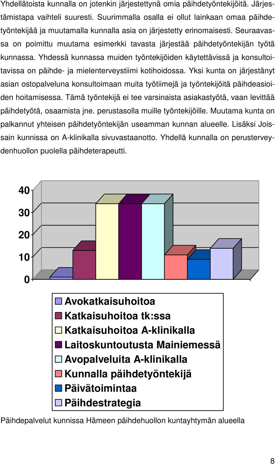 Seuraavassa on poimittu muutama esimerkki tavasta järjestää päihdetyöntekijän työtä kunnassa.
