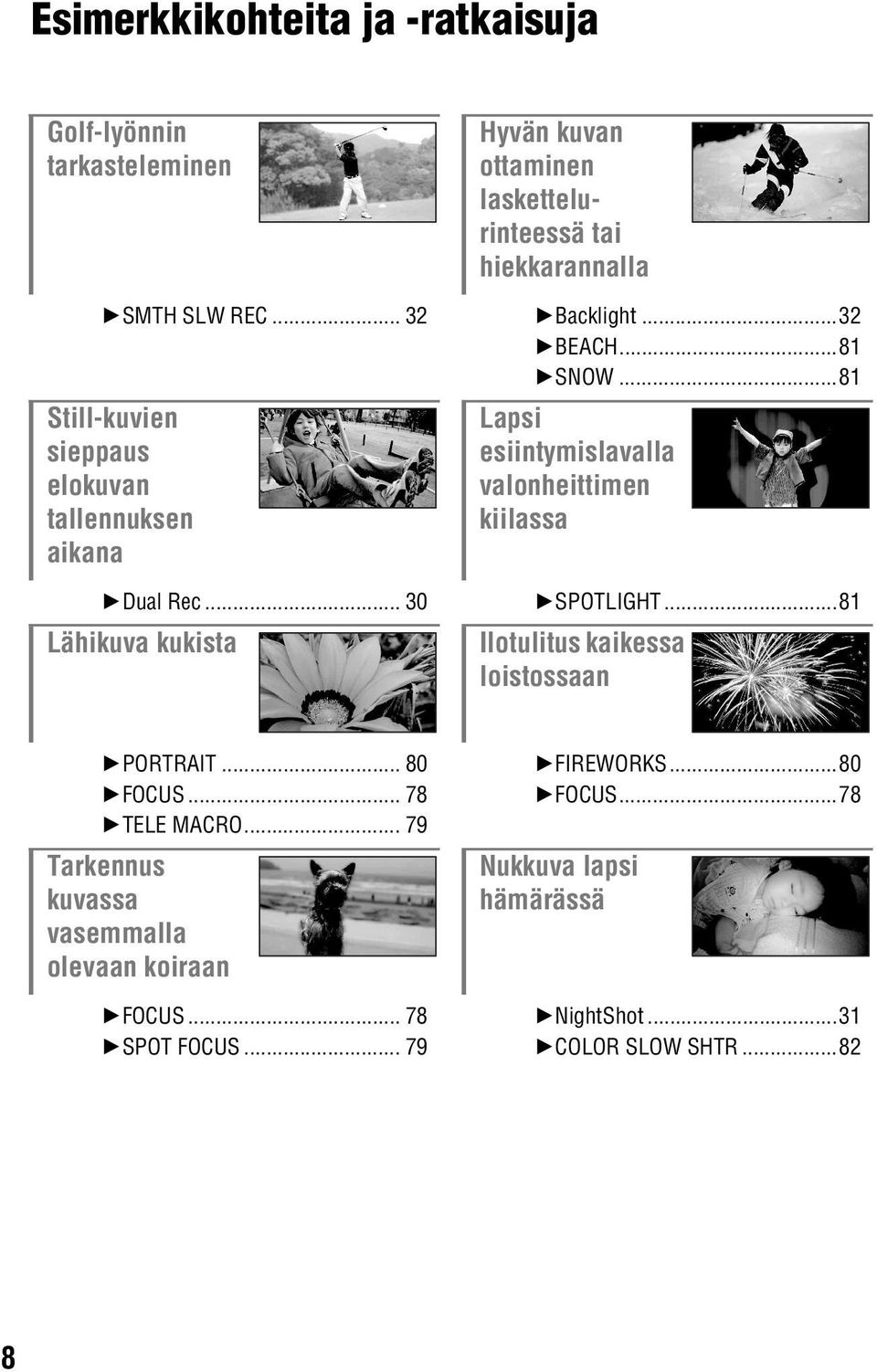 ..81 Still-kuvien sieppaus elokuvan tallennuksen aikana Lapsi esiintymislavalla valonheittimen kiilassa BDual Rec.