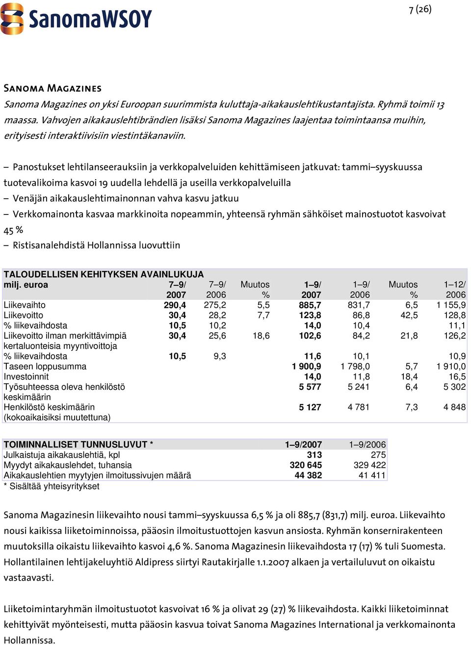 Panostukset lehtilanseerauksiin ja verkkopalveluiden kehittämiseen jatkuvat: tammi syyskuussa tuotevalikoima kasvoi 19 uudella lehdellä ja useilla verkkopalveluilla Venäjän aikakauslehtimainonnan