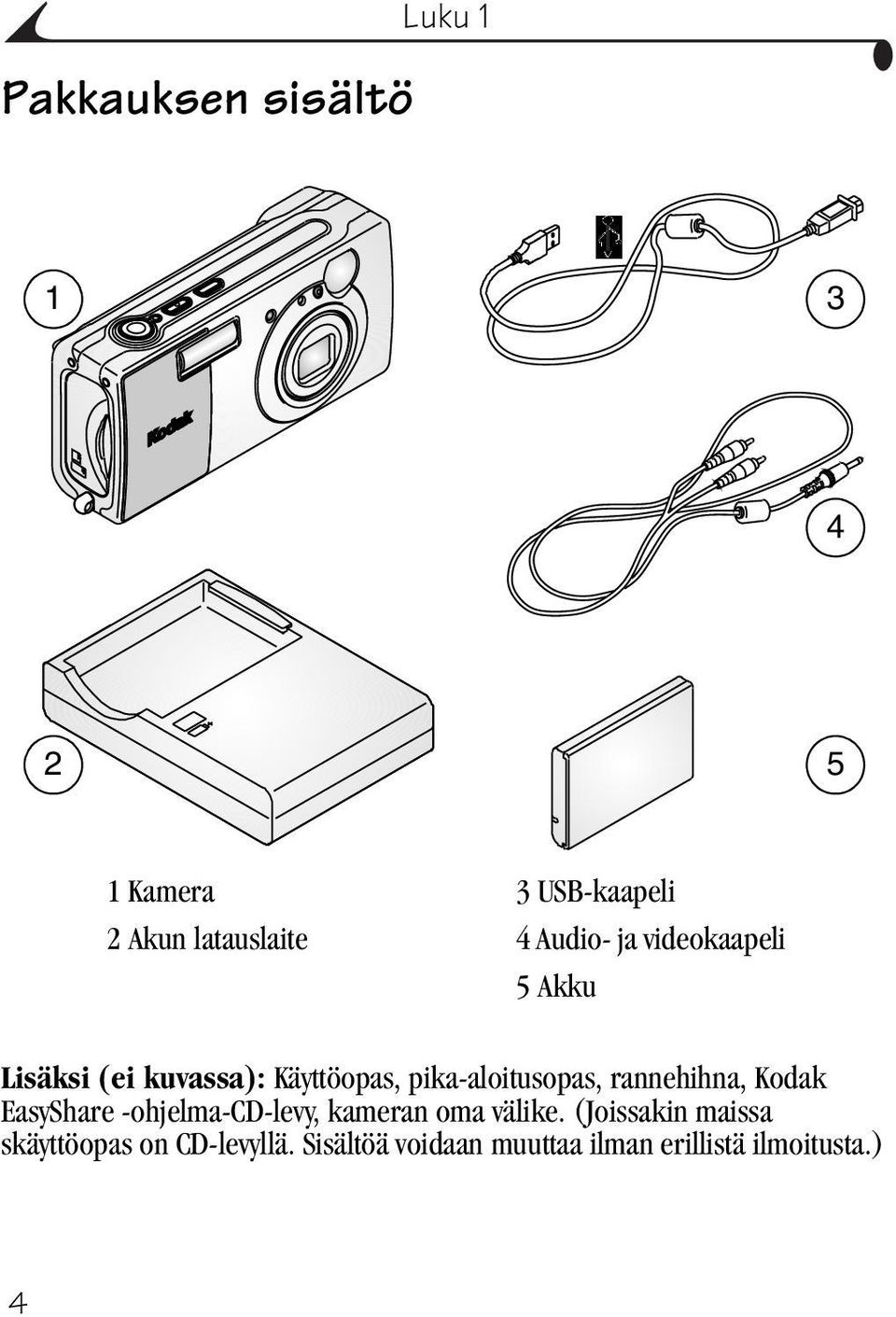 rannehihna, Kodak EasyShare -ohjelma-cd-levy, kameran oma välike.