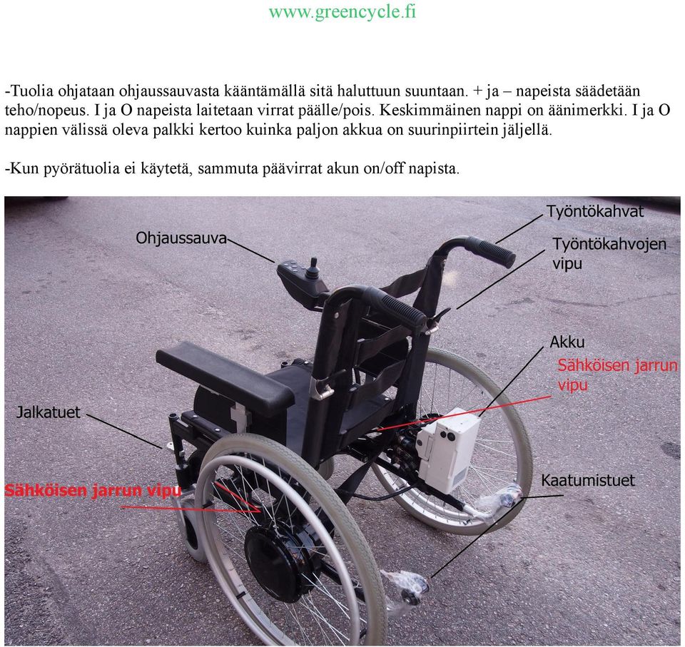 Sähköpyörätuolin asennus ja käyttöohjeet Pyörätuolin käyttöönotto:  Pyörätuolin käyttö: - PDF Free Download
