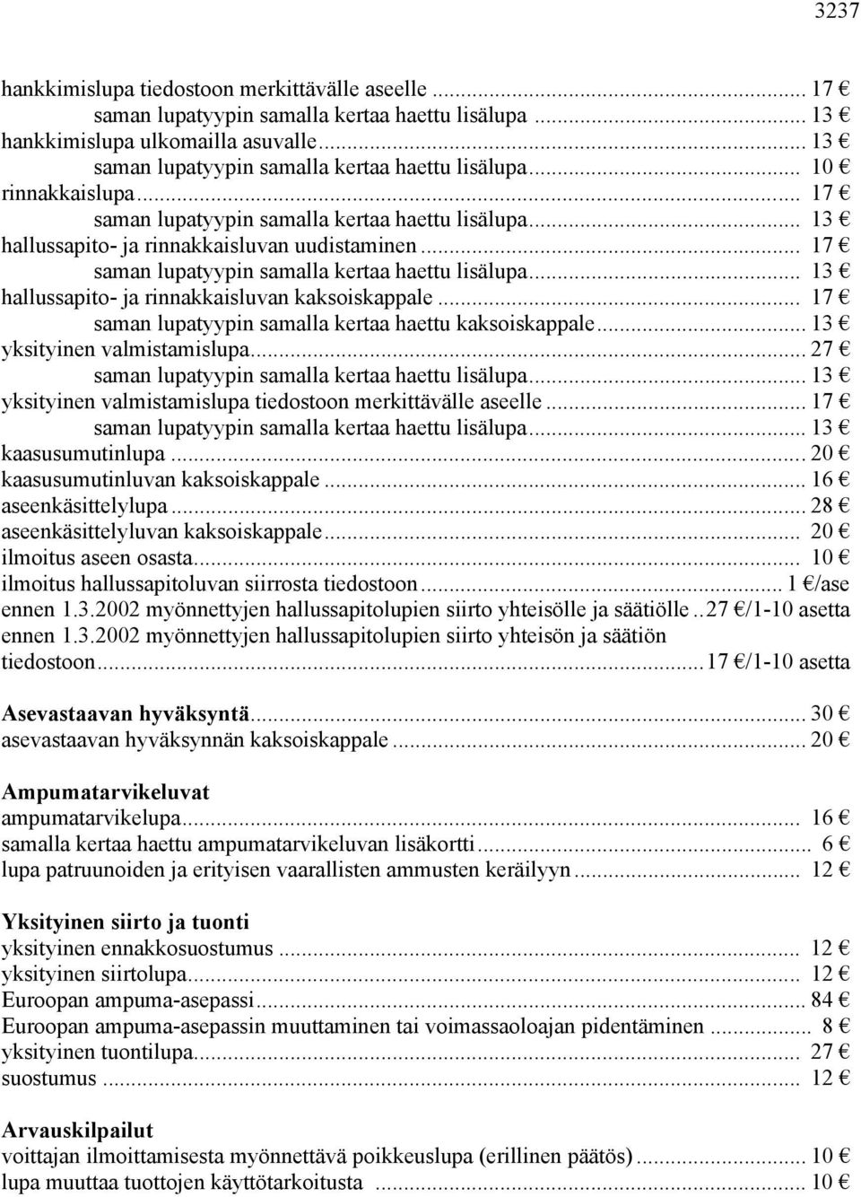 .. 17 saman lupatyypin samalla kertaa haettu kaksoiskappale... 13 yksityinen valmistamislupa... 27 saman lupatyypin samalla kertaa haettu lisälupa.