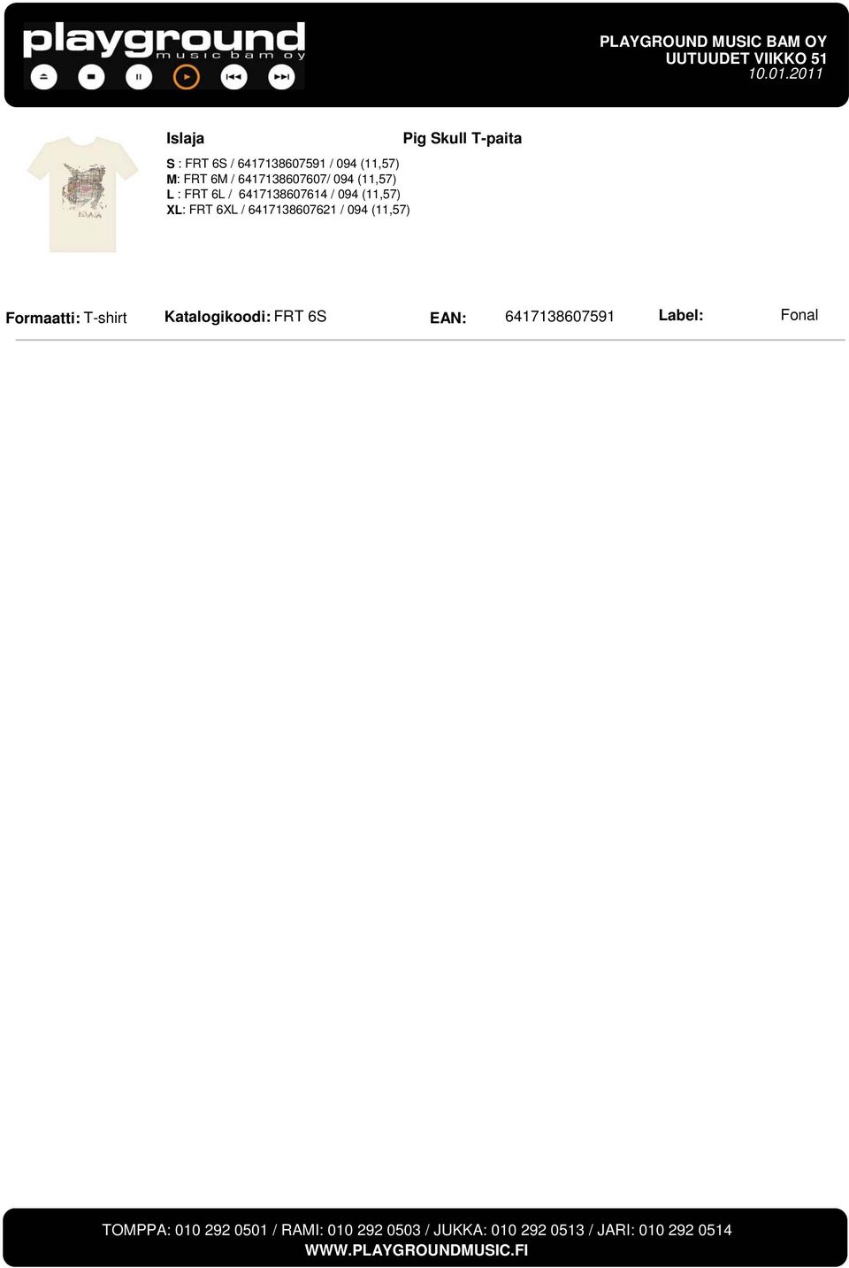 (11,57) XL: FRT 6XL / 6417138607621 / 094 (11,57) Pig Skull
