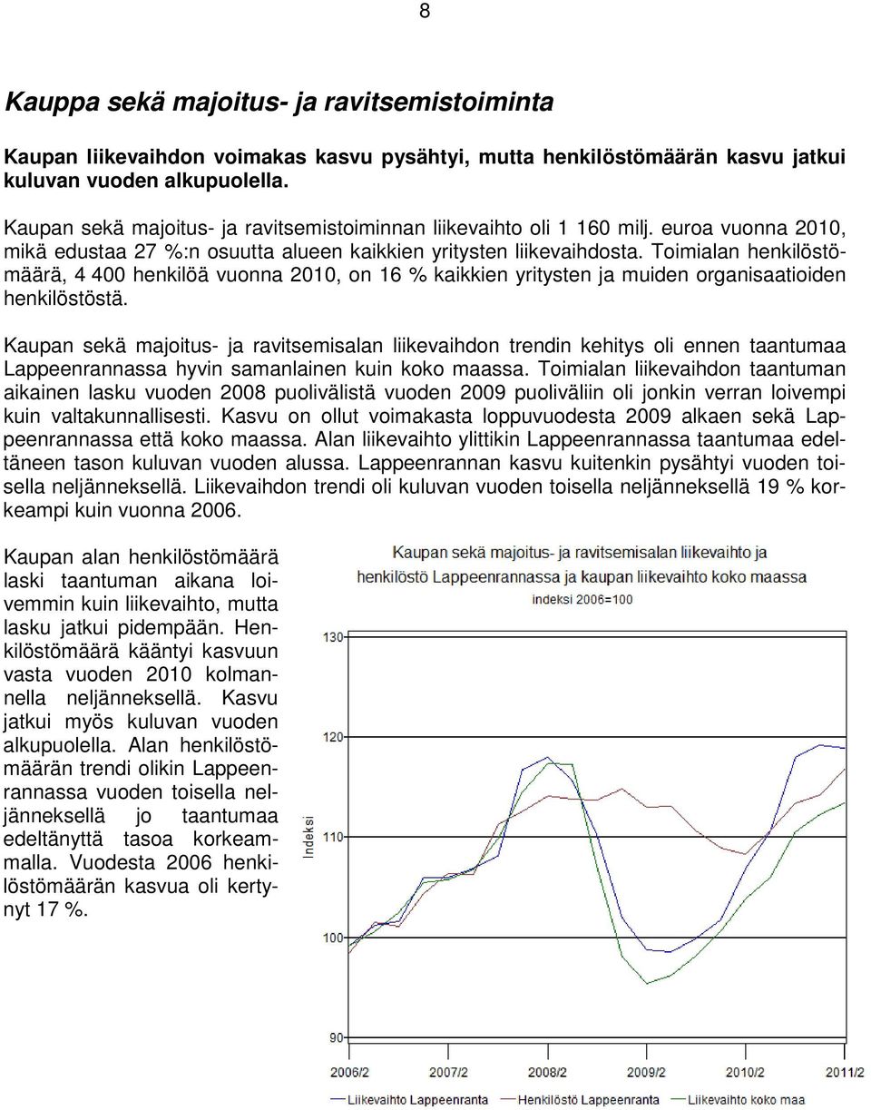 Toimialan henkilöstömäärä, 4 400 henkilöä vuonna 2010, on 16 % kaikkien yritysten ja muiden organisaatioiden henkilöstöstä.