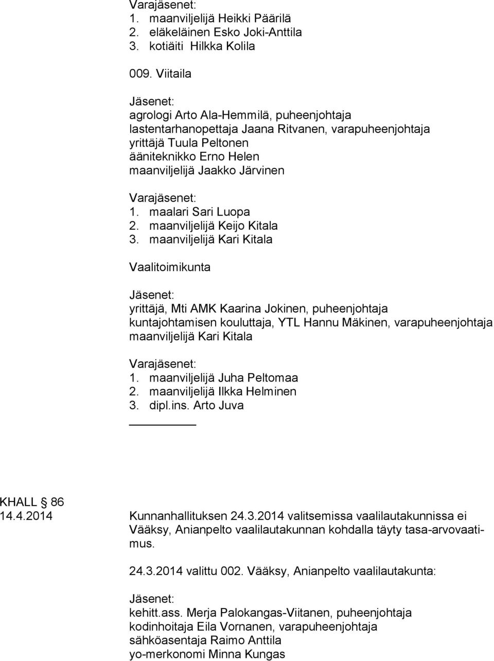 maalari Sari Luopa 2. maanviljelijä Keijo Kitala 3.