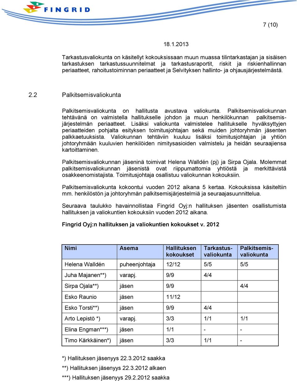 Palkitsemisvaliokunnan tehtävänä on valmistella hallitukselle johdon ja muun henkilökunnan palkitsemisjärjestelmän periaatteet.