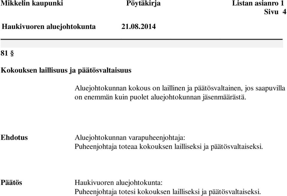 aluejohtokunnan jäsenmäärästä.