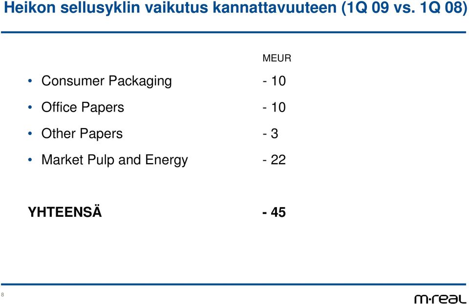 1Q 8) Consumer Packaging - 1 Office