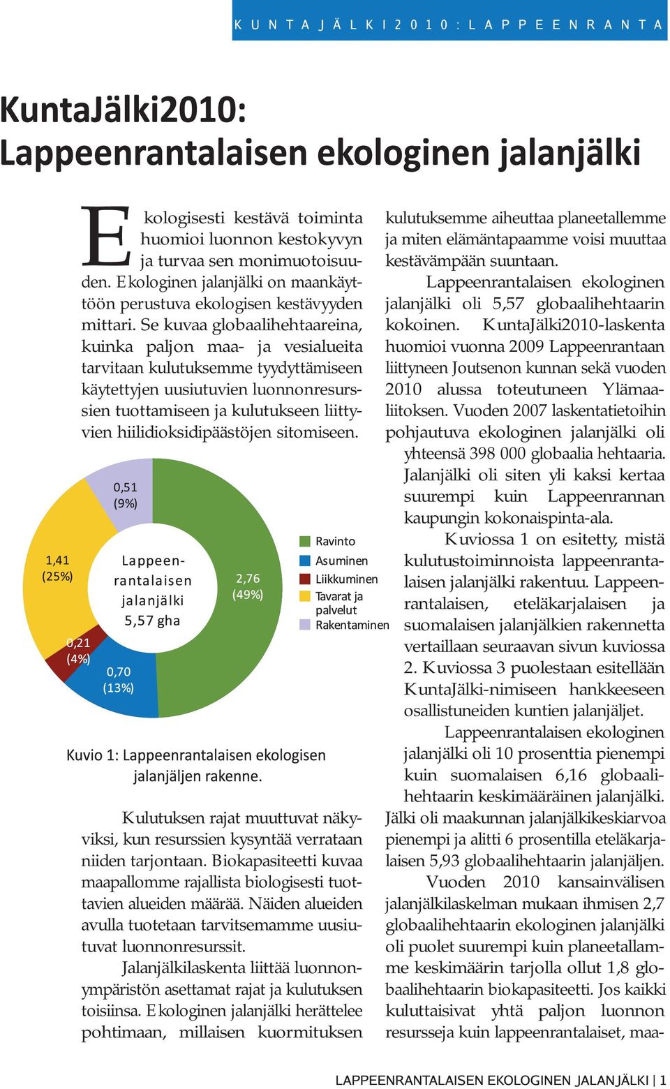 hiilidioksidipäästöjen sitomiseen. Kulutuksen rajat muuttuvat näkyviksi, kun resurssien kysyntää verrataan niiden tarjontaan.