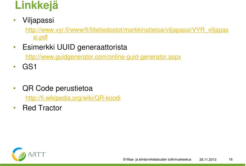 pdf Esimerkki UUID generaattorista GS1 http://www.guidgenerator.