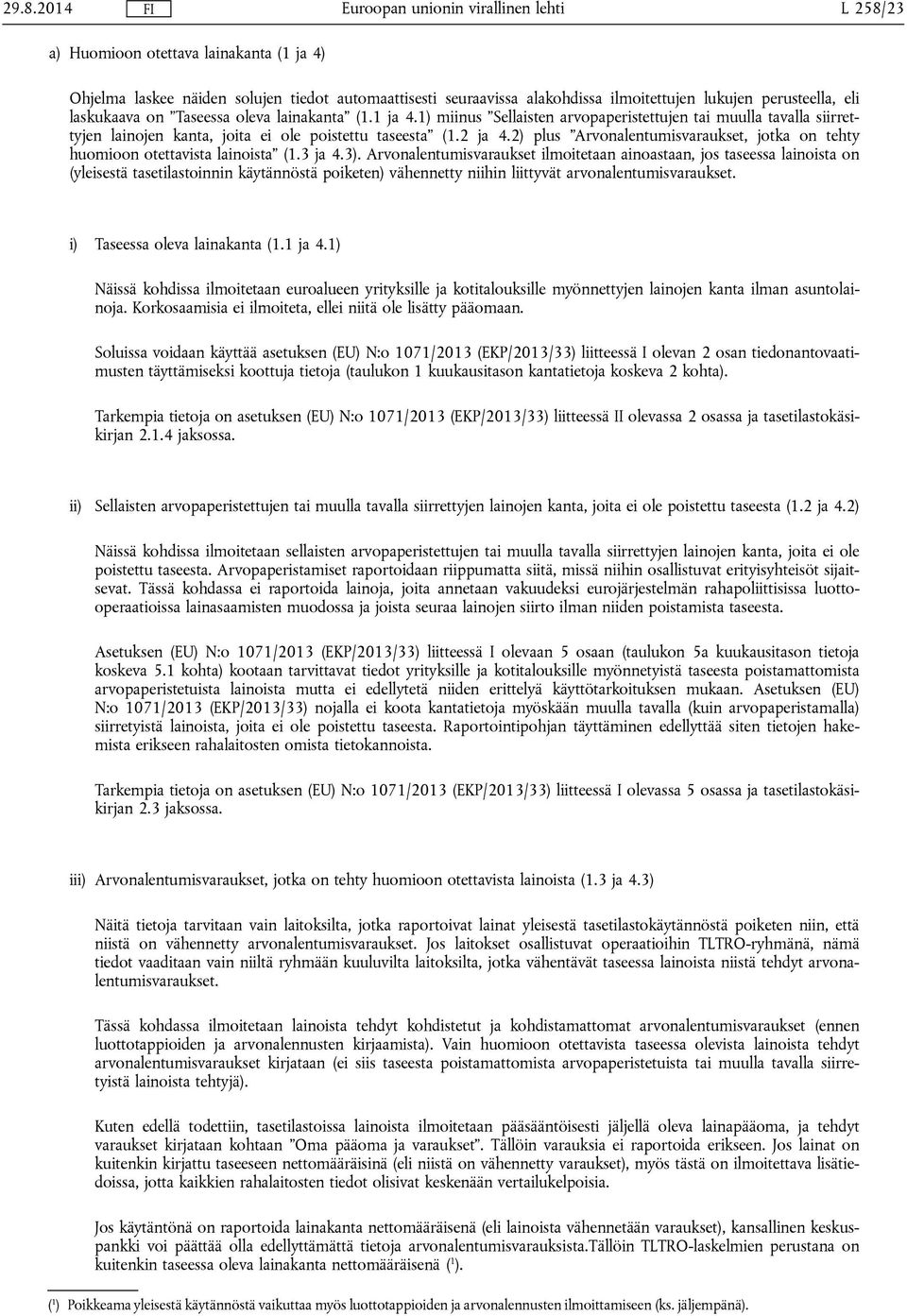 2) plus Arvonalentumisvaraukset, jotka on tehty huomioon otettavista lainoista (1.3 ja 4.3).