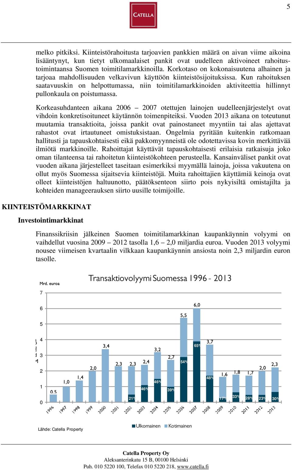 Korkotaso on kokonaisuutena alhainen ja tarjoaa mahdollisuuden velkavivun käyttöön kiinteistösijoituksissa.