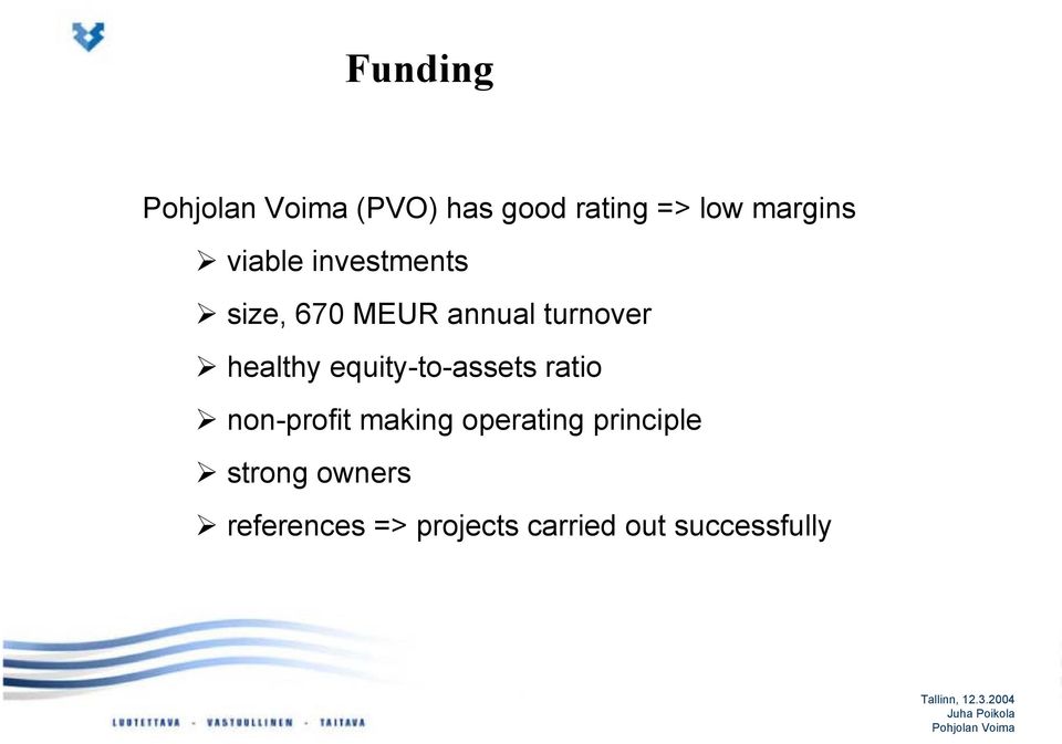 equity-to-assets ratio non-profit making operating