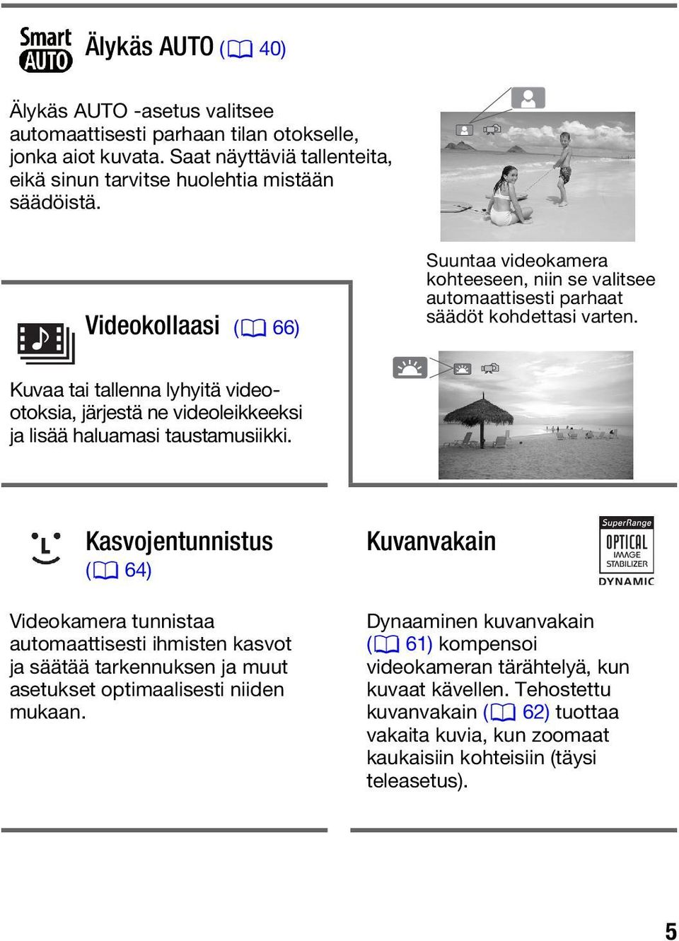 Kuvaa tai tallenna lyhyitä videootoksia, järjestä ne videoleikkeeksi ja lisää haluamasi taustamusiikki.