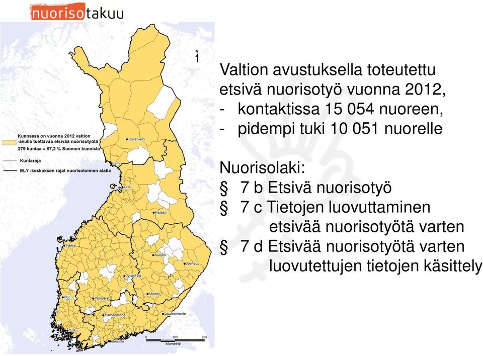 Nuorisolaki: 7 b Etsivä nuorisotyö 7 c Tietojen luovuttaminen etsivää