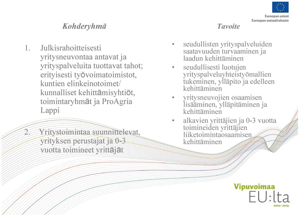 kehittämisyhtiöt, toimintaryhmät ja ProAgria Lappi 2.