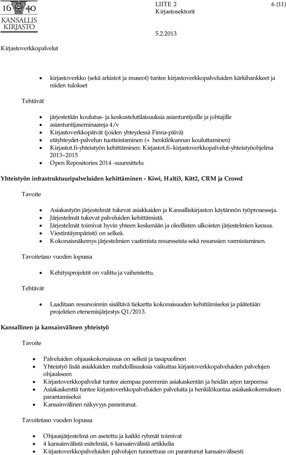 fi-yhteistyön kehittäminen: Kirjastot.