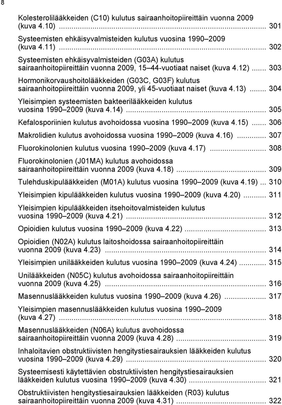 .. 303 Hormonikorvaushoitolääkkeiden (G03C, G03F) kulutus sairaanhoitopiireittäin vuonna 2009, yli 45-vuotiaat naiset (kuva 4.13).