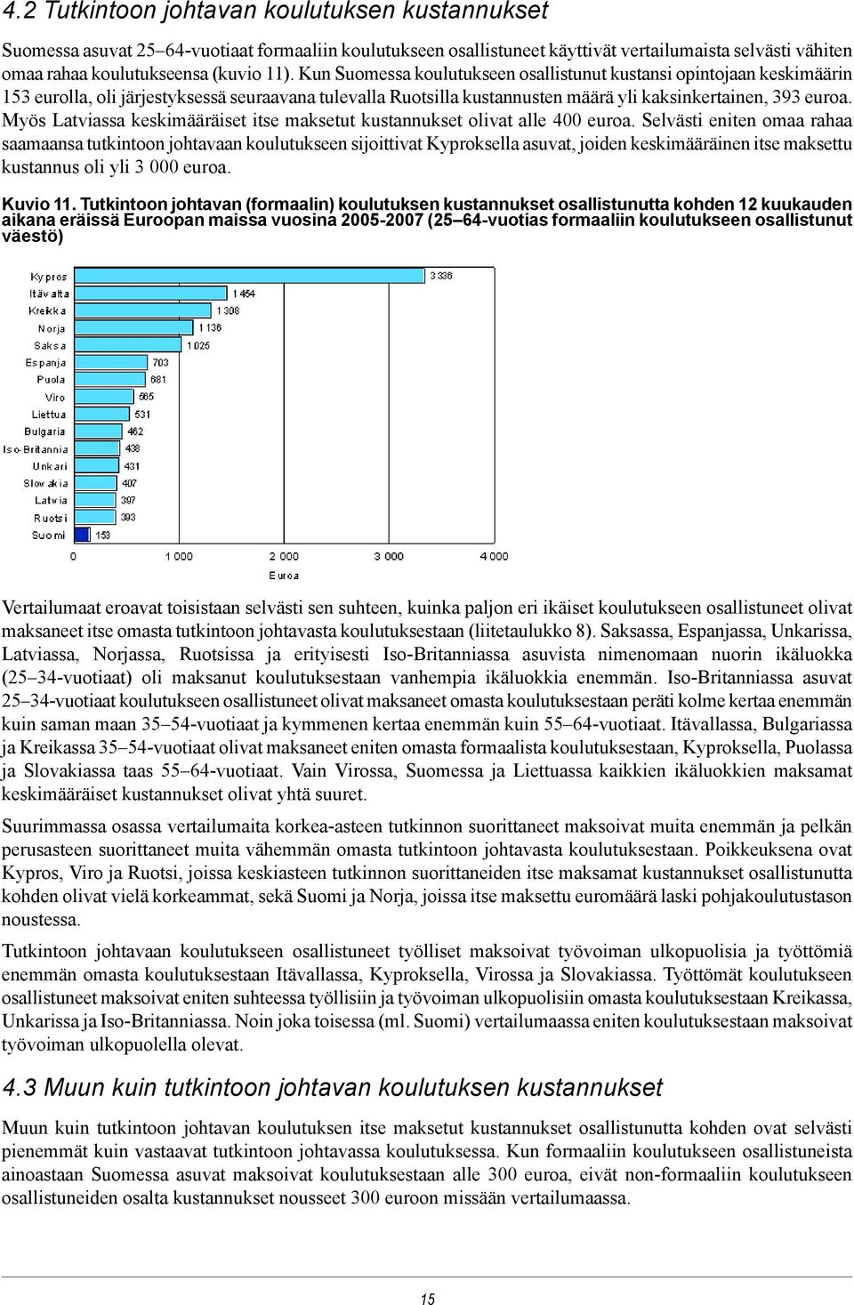 Myös Latviassa keskimääräiset itse maksetut kustannukset olivat alle 400 euroa.