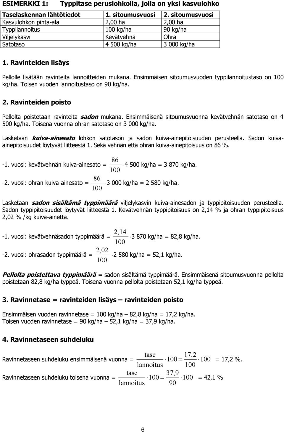 Ravinteiden lisäys Pellolle lisätään ravinteita lannoitteiden mukana. Ensimmäisen sitoumusvuoden typpilannoitustaso on kg/ha. Toisen vuoden lannoitustaso on 90 kg/ha. 2.