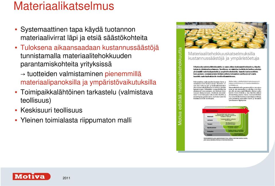 yrityksissä tuotteiden valmistaminen pienemmillä materiaalipanoksilla ja ympäristövaikutuksilla