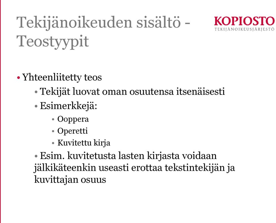 Operetti Kuvitettu kirja Esim.