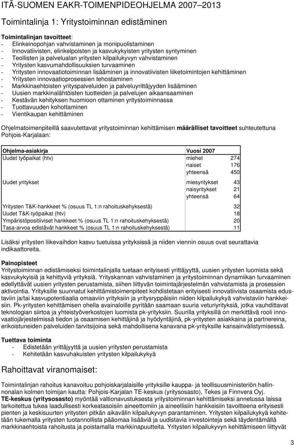 lisääminen ja innovatiivisten liiketoimintojen kehittäminen - Yritysten innovaatioprosessien tehostaminen - Markkinaehtoisten yrityspalveluiden ja palveluyrittäjyyden lisääminen - Uusien