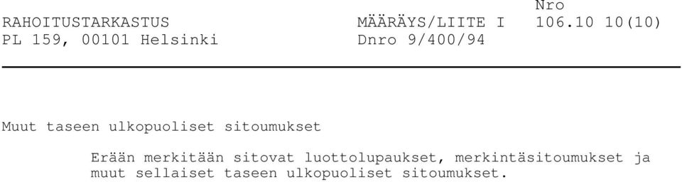 Erään merkitään sitovat luottolupaukset,