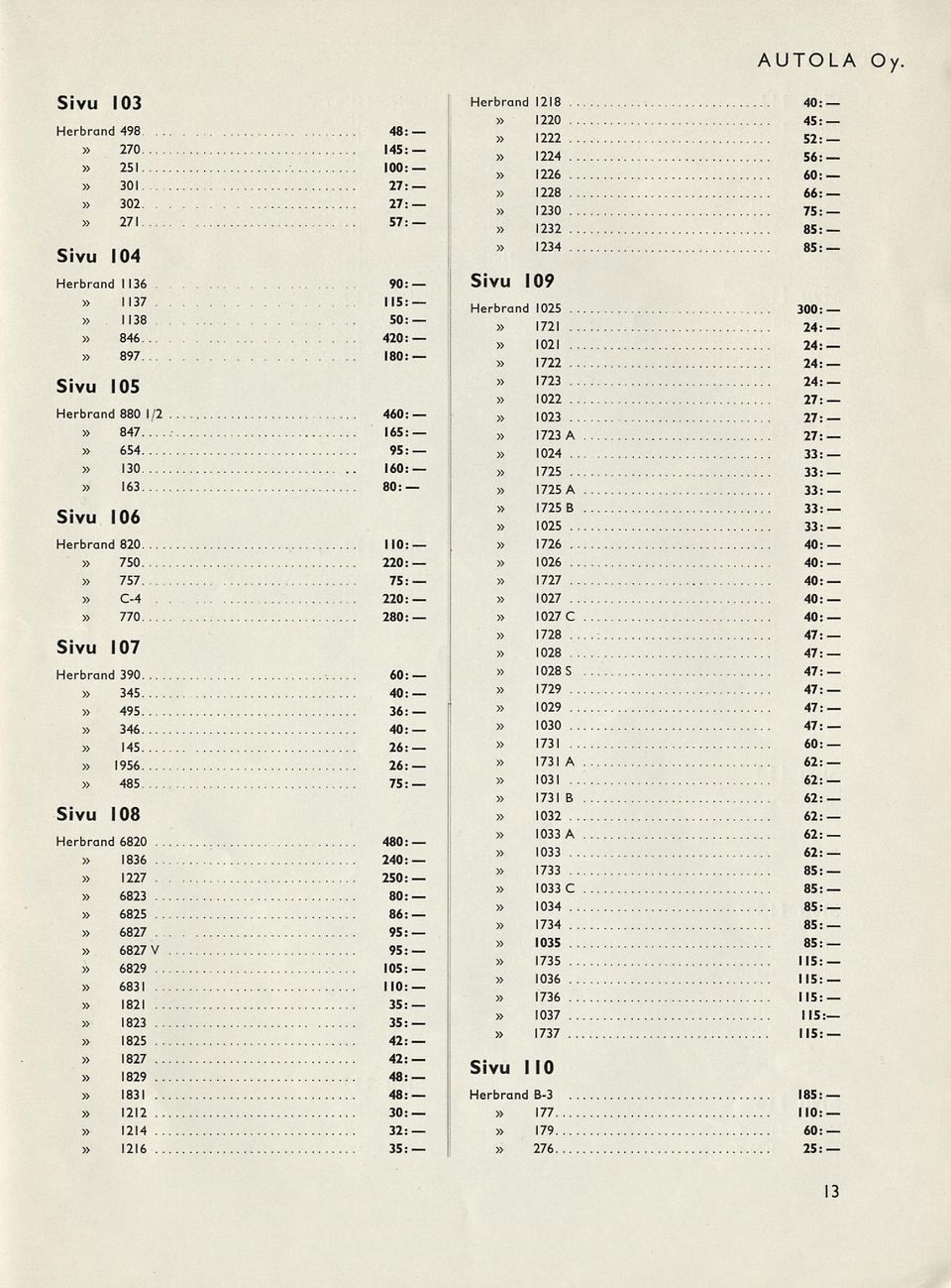 1956 26: 485 Sivu 108 Herbrand 6820 4 1836 2 1227 2 6823 6825 86: 6827 95: 6827 V 95: 6829.