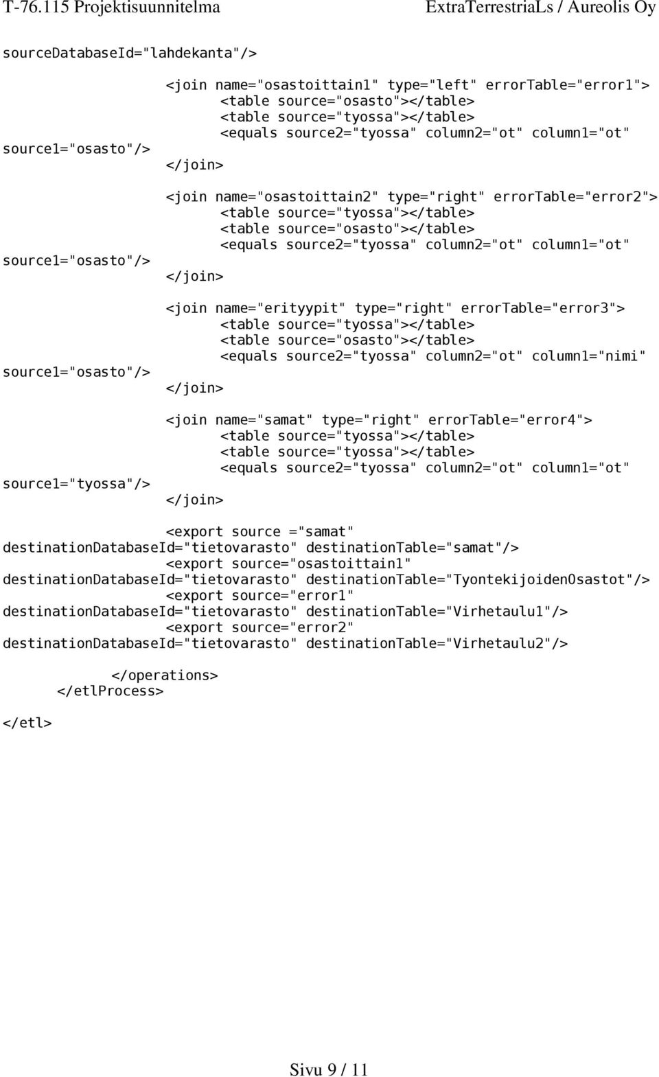 source2="tyossa" column2="ot" column1="ot" </join> <join name="erityypit" type="right" errortable="error3"> <table source="tyossa"></table> <table source="osasto"></table> <equals source2="tyossa"