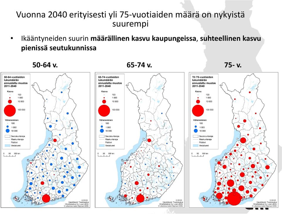 määrällinen kasvu kaupungeissa, suhteellinen