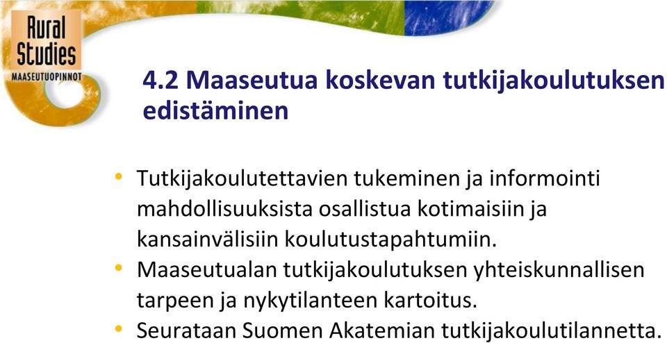 kansainvälisiin koulutustapahtumiin.