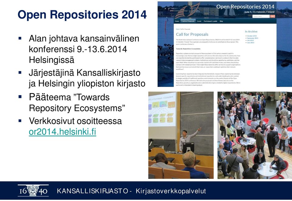 2014 Helsingissä Järjestäjinä Kansalliskirjasto ja