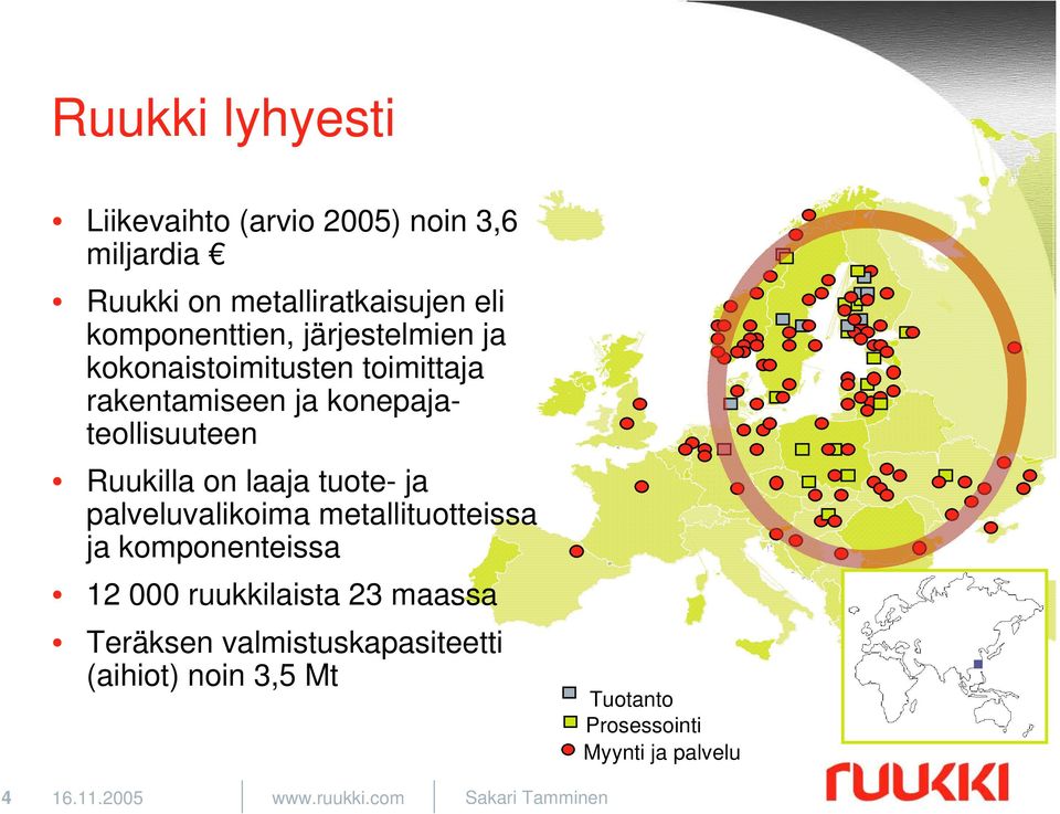 tuote- ja palveluvalikoima metallituotteissa ja komponenteissa 12 000 ruukkilaista 23 maassa Teräksen