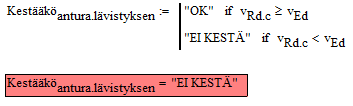 KUVA 32. Murtokartion pysyminen kuormitetulla alueella Lävistysmitoituksessa tarkistetaan, onko anturan lävistyskestävyys v Rd,c suurempi tai yhtä suuri kuin piirille laskettu leikkausjännitys v Ed.