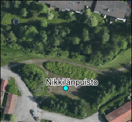 Nikkilänpuisto Nikkilänpuisto Nikkilänpuisto Linnainmaankatu Ylimännynkatu 33580 Tampere Linnainmaa VL A3 Viheraluetyyppi 6, 7 välttävä 2 -alue kenttä = 371 m 2 pallottelu, luistelu, kesällä/talvella