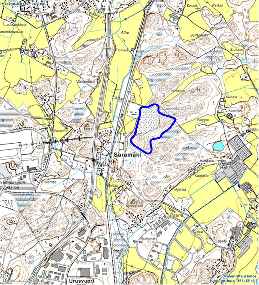64 6.3 Saramäki 6.3.1 Saramäki: sijainti ja toimintojen sijoittuminen Kohde sijaitsee Turun kaupungin Saramäen ja Vaistenkylän alueilla Isomoision 2:12, Vähätalon 4:0 ja Huilun 4.37 tiloilla.