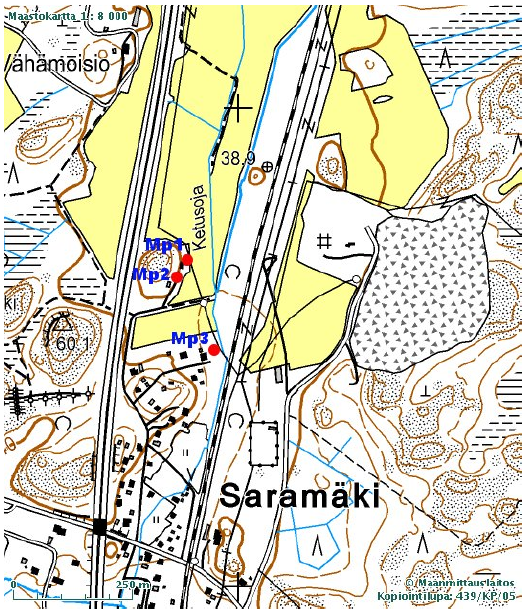 68 6.3.5 Saramäki: melu ja ilman laatu Toiminta-alue sijoittuu lentoaseman lentomelualueelle, jossa laskennallinen melutaso ylittää Lden 55 db (A) (Alakoski ym. 1996).