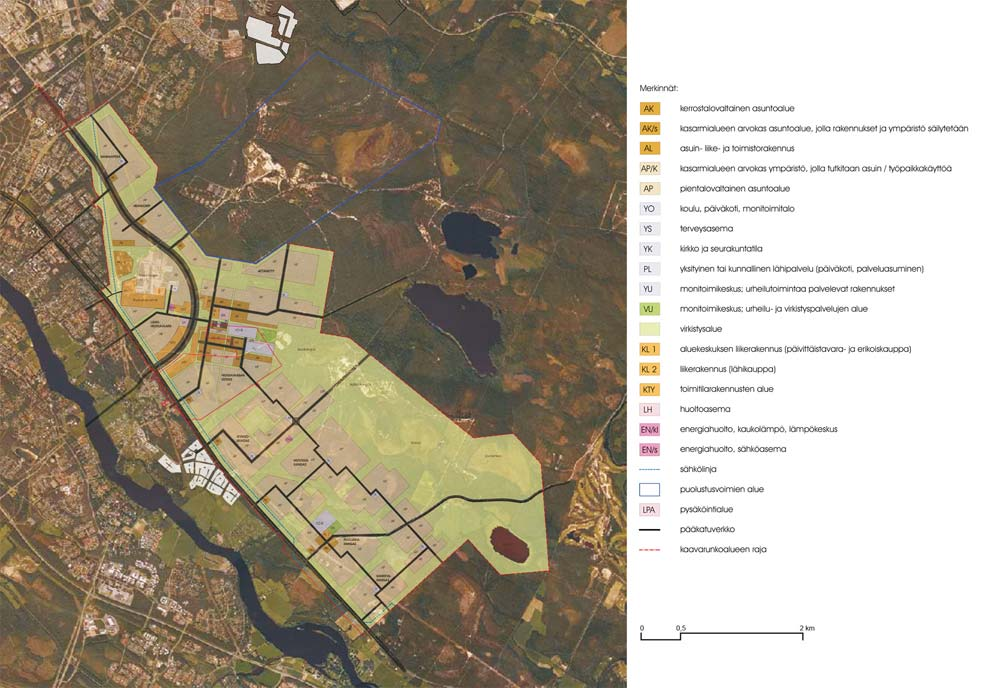 564-2160 asemakaava 9.12.2013 16 hyvää saavutettavuutta. Yleiskaavassa 2020 listattuihin uusiin väyläyhteyksiin kuuluu Poikkimaantien silta ja sen jatkoyhteys Hiukkavaaraan.