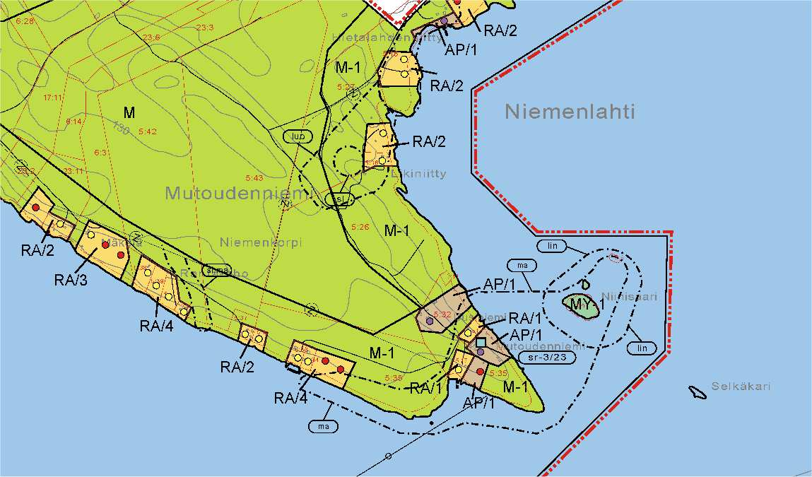 7 (13) Ote Oulujärven rantaosayleiskaavasta Neuvosennimen osa-alueelta.