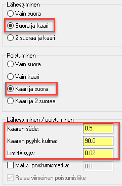 26 MASTERCAM X9/ Moniprofiiliradat 6 Valitse Kullekin kannakselle, jolloin kooditukseen lisätään kussakin ketjussa pysäytys ennen kannaksen ajoa ja Valinnainen pysäytys, jolloin pysäytykset ovat