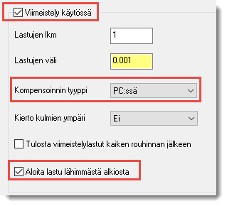TYÖSTÖRATAPARAMETRIEN MÄÄRITTÄMINEN 35 Työstörataparametrien määrittäminen Sahausradalla voi olla rouhintalastuja ja viimeistelylastuja.