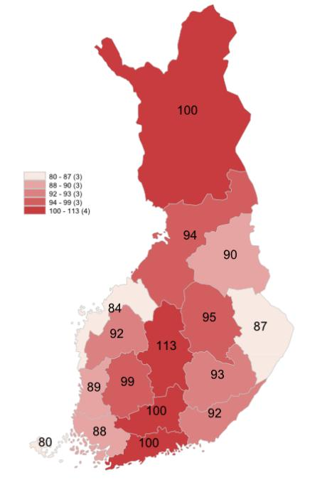 Ravitsemistoimialan (TOL 56) liikevaihdon (t ) määrä v.