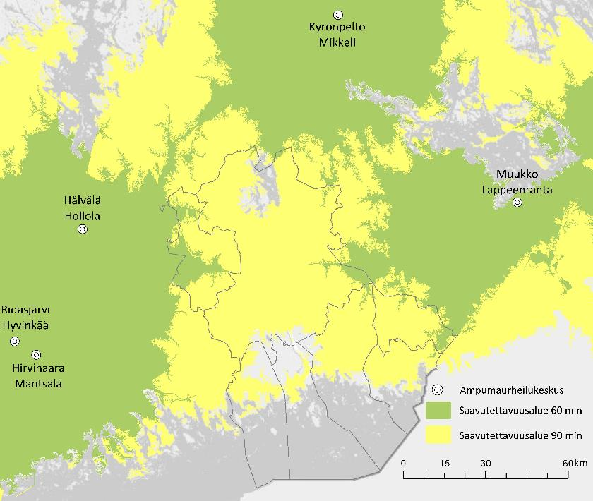 Haulikkoradat Ampumaratojen saavutettavuus hyvä,