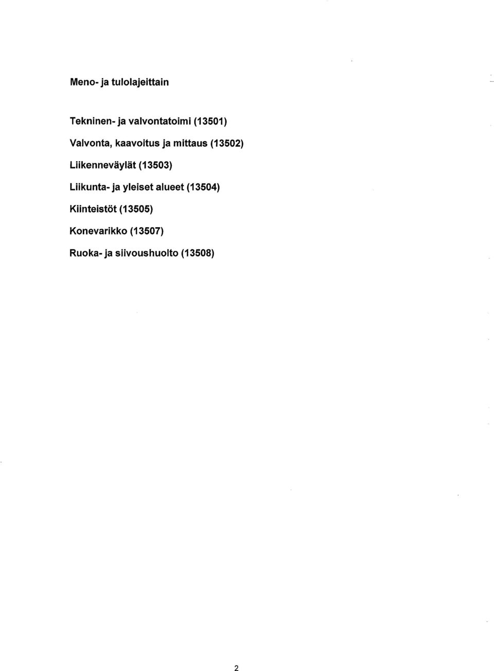 Liikenneväylät (13503) Liikunta- ja yleiset alueet