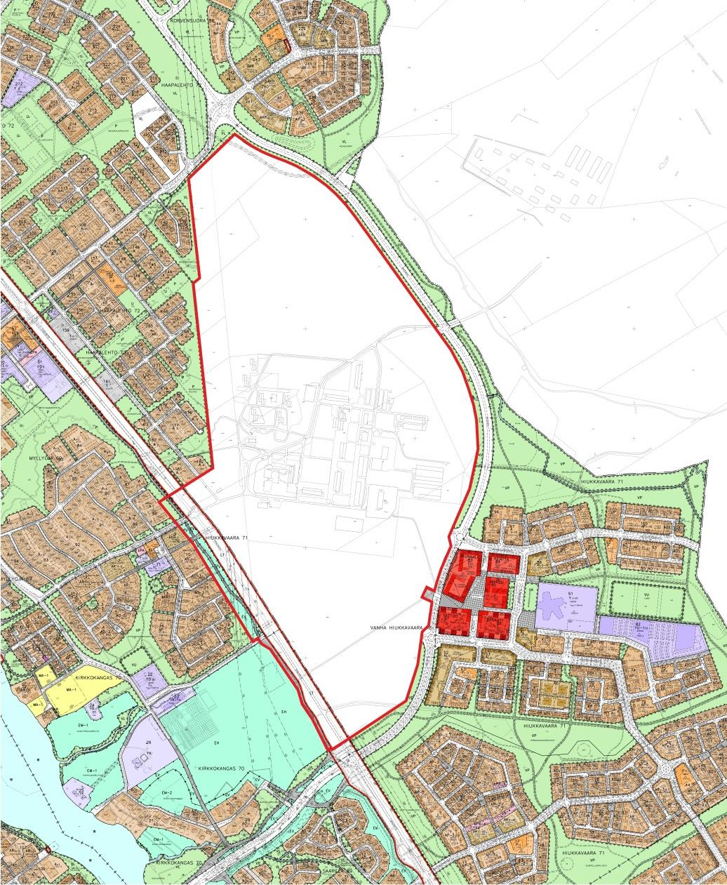 Vanha Hiukkavaara - Suunnittelualue Vanha Hiukkavaara sijaitsee n. 6 km Oulun kaupungin keskustasta koilliseen. Suunnittelualueen alustava pinta-ala on noin 159 ha.