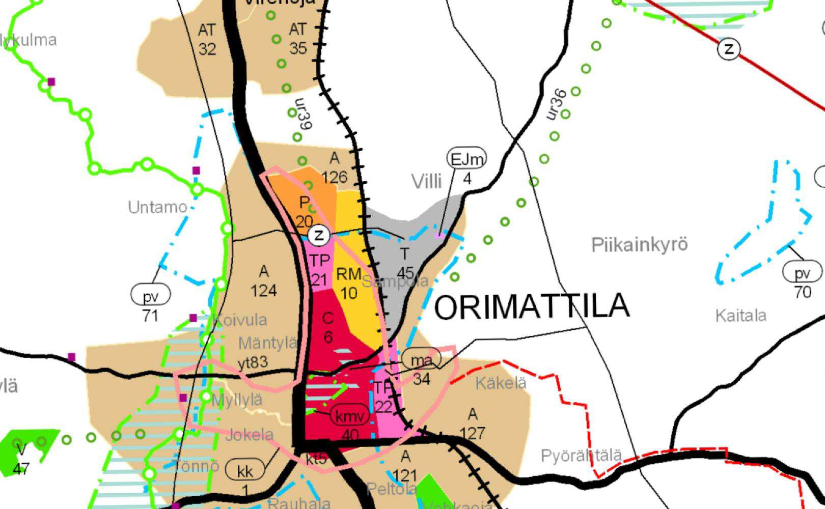 2. KAAVAMUUOKSEN AVOIEE avoitteena on ajantasaistaa alueen yleiskaavaa siten, että tutkitaan uusien teollisuusalueiden sijoittumismahdollisuuksia alueelle, tarkistetaan Heinämaantien ja Lahdentien