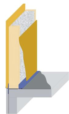EPDM CLADSEAL Obojestranski tesnilni trak. Preprečuje prehod vlage iz betona na leseno konstrukcijo.
