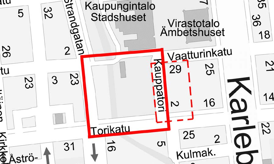 KAUPPATORI JA KORTTELI 2-7 ALOITE TAI ASEMAKAAVATYÖN VIREILLE TULON SYY Vireille tulo perustuu Kokkolan kaupungin aloitteeseen. Kokkolan torialueen yleissuunnittelu käynnistettiin vuonna 2009.